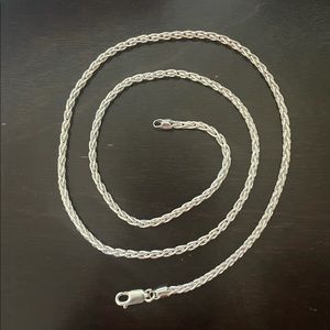 20 inch .925 silver spiga wheat chain